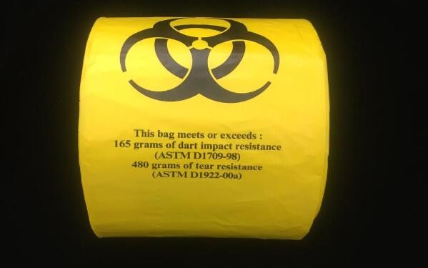 Asbestos Removal, disposable plastic yellow poly asbestos warning printed burial bags, Asbestos clear plastic packing ju