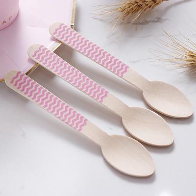 Buy cheap 160mm Dinner Cake Pink Wooden Cutlery Utensils For Celebration from wholesalers