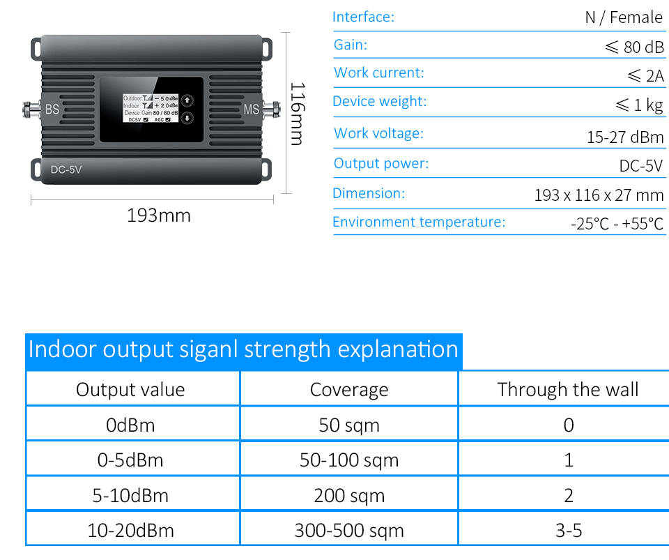 LTE 800MHz Cell Phone Signal Amplifier