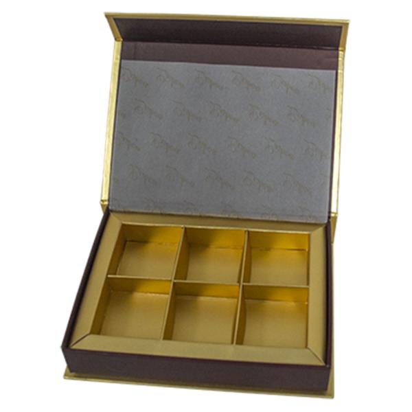 Buy cheap Gold Metallic Food Gift Box Packaging Flip Top Paper Chocolate Box from wholesalers
