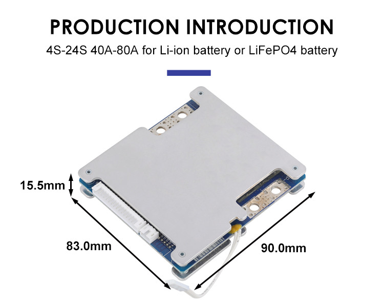 LiFepo4 BMS PCM Battery Protection Board Smart 19s 60V 40A With Balance