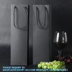 Black Wine Gift Bag, Wine Tote Bags Bulk Kraft Paper Bag With Handles For Party,
