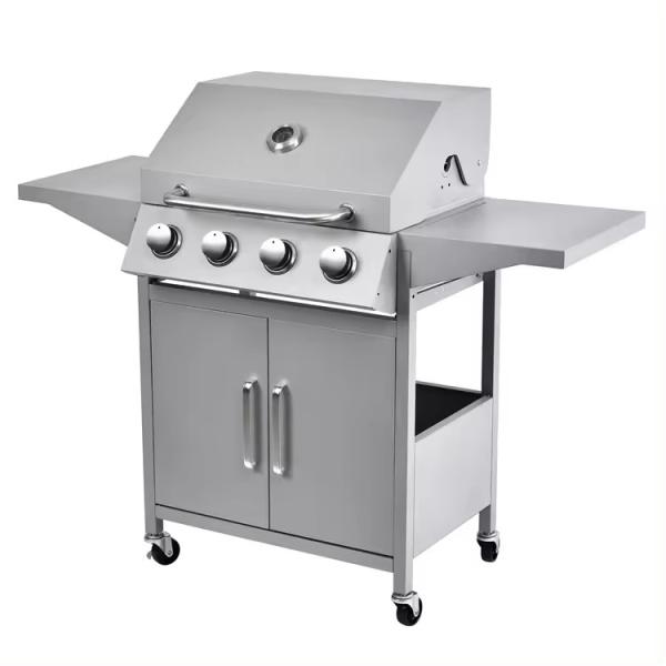 Buy cheap Outdoor Commercial Stainless Steel Gas BBQ Grill with Side Table Custom Logo Acceptable from wholesalers