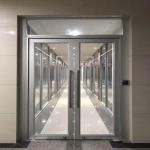 Bathroom Glass Door Aluminium Alloy Spring Door for Custom Projects