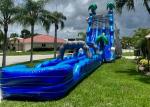 Large Inflatable Water Slides Blue Outdoor Commercial Grade Inflatable Water
