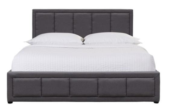 Buy cheap Factory Price Dark Grey Double Size Linen Fabric Wood Upholstered Bed from wholesalers