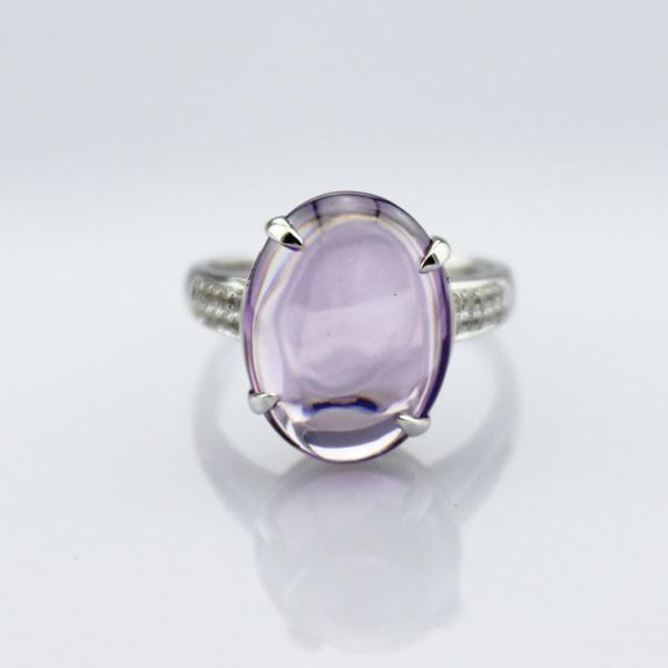 Buy cheap 925 Sterling Silver Oval Dome Amethyst Ring(P24E) from wholesalers