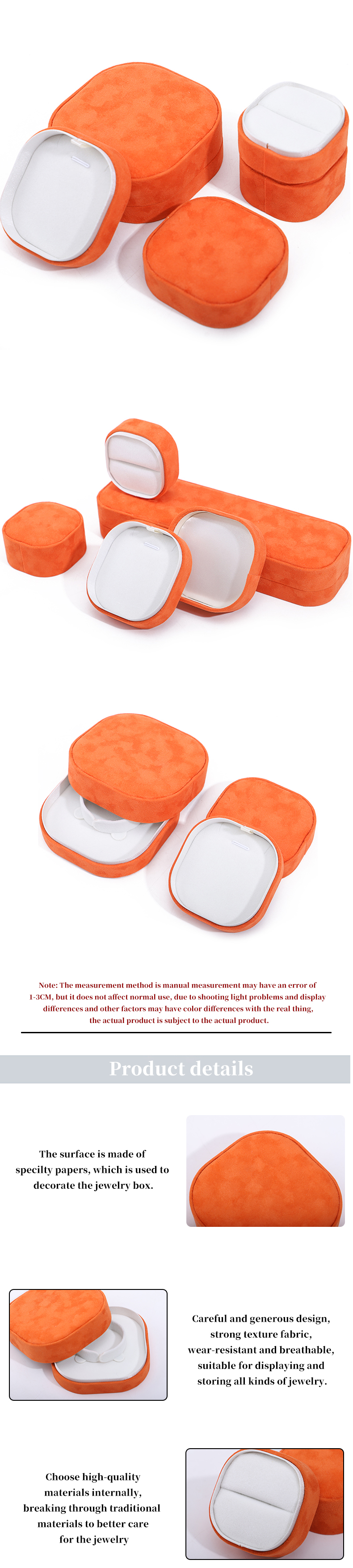 Orange Velvet Jewelry Box for Bracelet Necklace Bracelet Ring by Hanhong Custom Logo