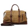 Buy cheap Waterproof Canvas Duffel Bag Genuine Leather Weekend Bag Weekender Overnight Carryon Hand Bag from wholesalers