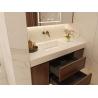 Buy cheap Custom Size Modern Bathroom Vanity Cabinet With Deep Brown Wood Grain Doors from wholesalers