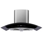 Buy cheap Stainless Steel Glass Arc Shaped Electric Kitchen Range Hood Low Noise App Controlled from wholesalers