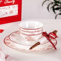 Buy cheap Ceramic Nordic Style Luxury Tableware Porcelain Plant Pattern Dinnerware For 8 product