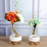 Buy cheap Clear Crystal Cylinder Flower Vases Wedding Centerpiece with Gold Rim for home wedding decor from wholesalers