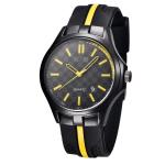 Men's Silicone Wrist Watches , Stainless steel Caseback Waterproof Alloy Wrist