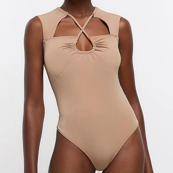 Buy cheap Solid Color One Swimsuit for Women Medium Black Red Blue Green Swimwear from wholesalers