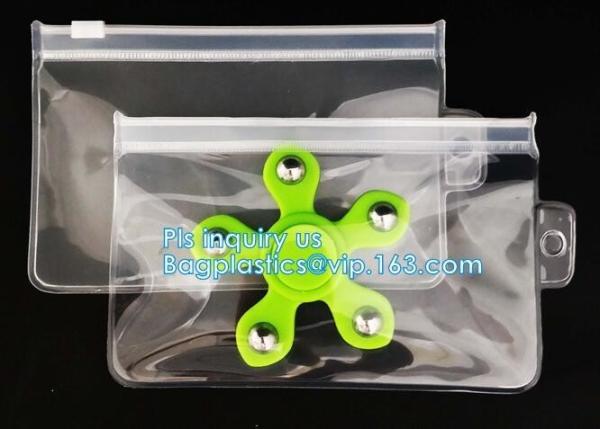 Buy cheap Zipper Pouch Plastic Cosmetic Bag Pouch Vinyl Slider Zipper Bag, Zipper slider clear shopping plastic packaging bags from wholesalers
