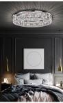 Modern Living Room Foyer Sitting room Chandeliers Round Chrome Sliver Ceiling
