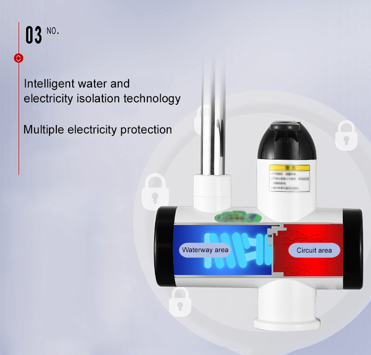 SS304 Element Hot And Cold Water Faucet Fast Electric IPX4 30-60℃