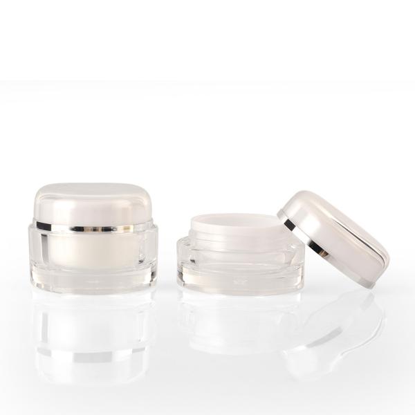 Buy cheap Double Wall Acrylic Round Hair Care Skincare Cream Jar Packaging With Dome Cap 15g 30g 50g from wholesalers