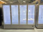 Low Temperature Commercial 4 Glass Door Large Supermarket Refrigerator Upright