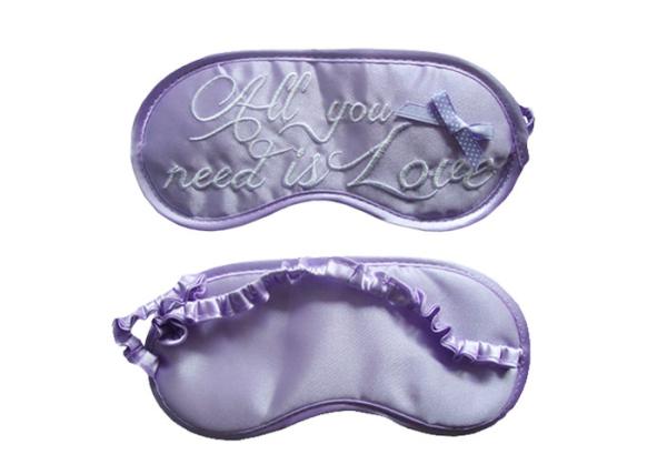 Buy cheap Decorative Purple Sleep Blindfold Eye Shade Embroidery Logo With Lovely Design For Girls from wholesalers
