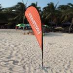 Buy cheap 65g fabric Teardrop Beach Flag , Aluminum Pole Advertising Feather Flags from wholesalers