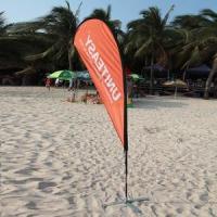 Buy cheap 65g fabric Teardrop Beach Flag , Aluminum Pole Advertising Feather Flags product