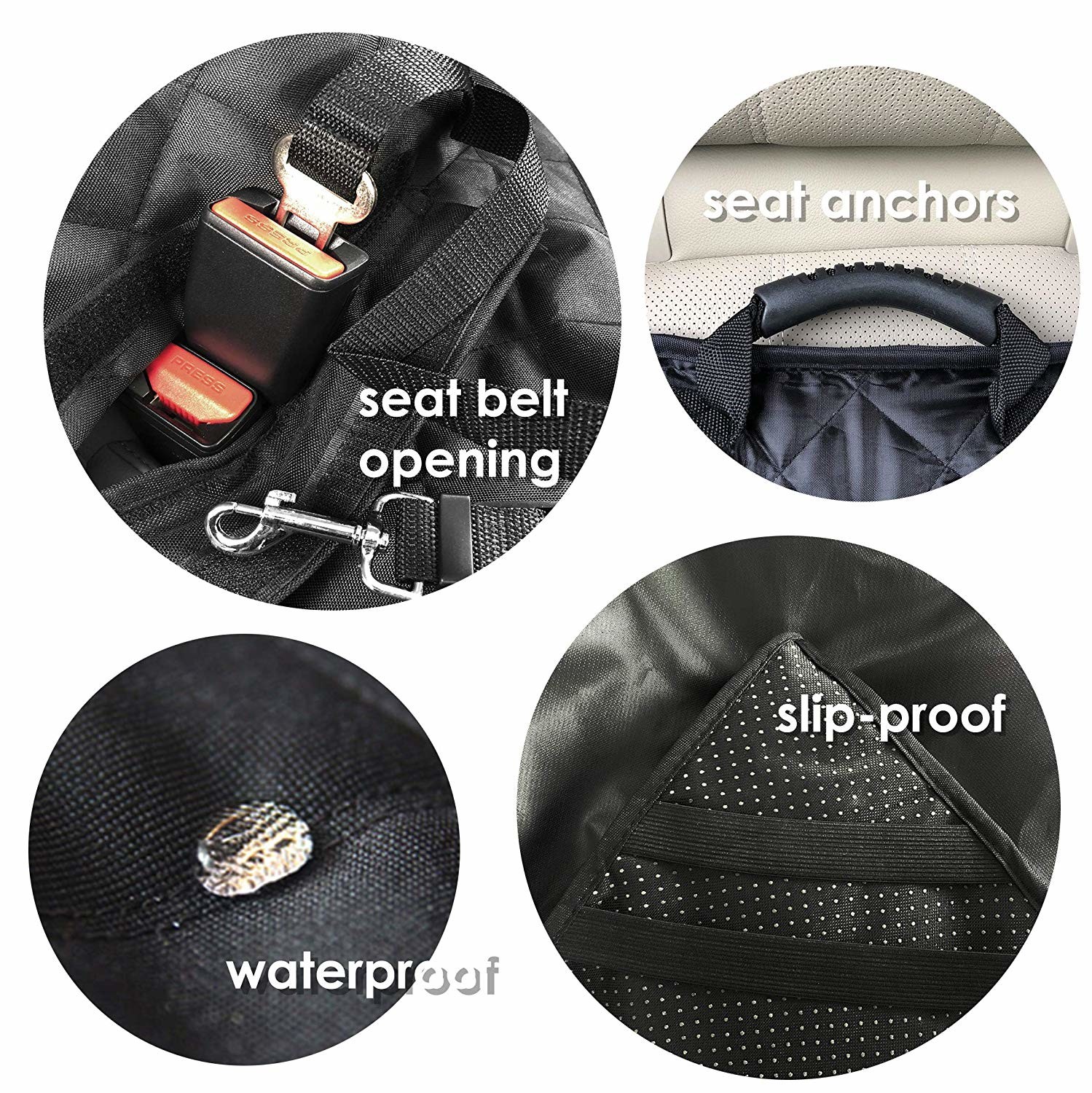 58in 54in SUV Back Seat Protector Waterproof Leather Dog Seat Covers