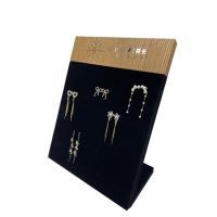 Buy cheap Tabletop Earring Display Wooden Black Velvet Jewelry Display Stand product