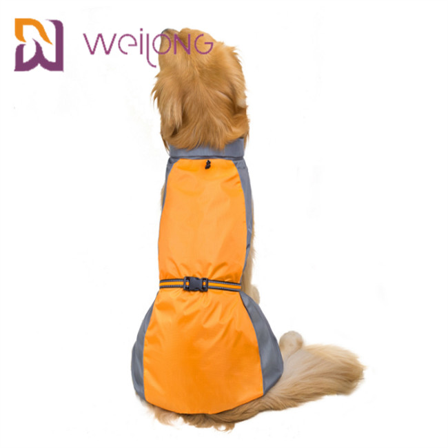 Low Permeability Reflective Stripe Buckle Dog Rain Suit Large Dog Raincoat