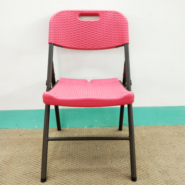 Outdoor Garden Patio Folding Portable Imitated Rattan Plastic Dining Chair Custom Logo