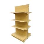 Factory Customized Size Logo double-sided wood grain color supermarket shelves