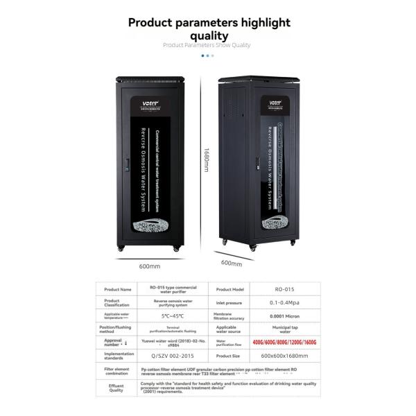 Small Hotels Factories Mineral RO Water Filter System with Pump and Motor