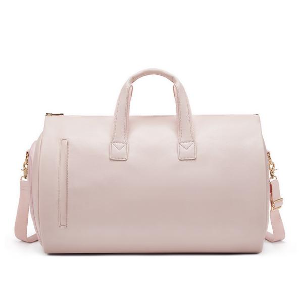 Buy cheap PU Foldable Pink Leather Travel Duffle Bag Carry On Garment Bag OEM/ODM from wholesalers