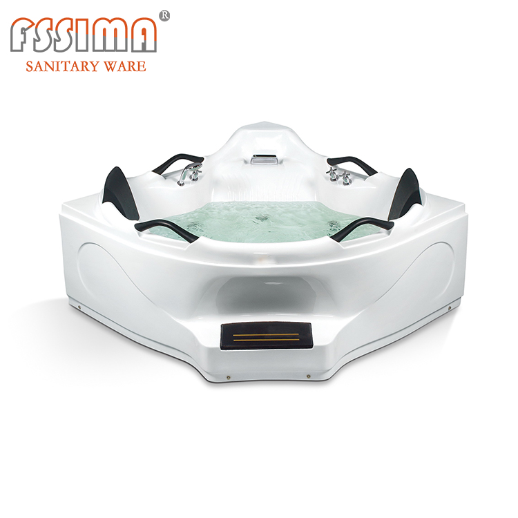 Whirlpool Acrylic Deep Spa Bathtubs For 2 Person Air Jetted Freestanding Tub