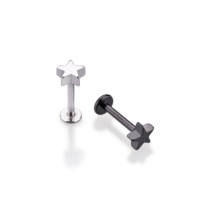 316L surgical stainless steel internally thread piercing labret ring