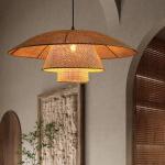 Vintage Rattan Lamp New Restaurant Pendant Lights Home Decor Dining Room Kitchen