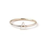 Personalized Initial 14K Gold Mini Letter Stacked 925 Sterling Silver Rings for