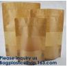 Buy cheap Natural Kraft Paper Flat Bottom Standup Pouch / Food Packaging Bags With Window,Foil Lined Standup Kraft Paper Envelopes from wholesalers