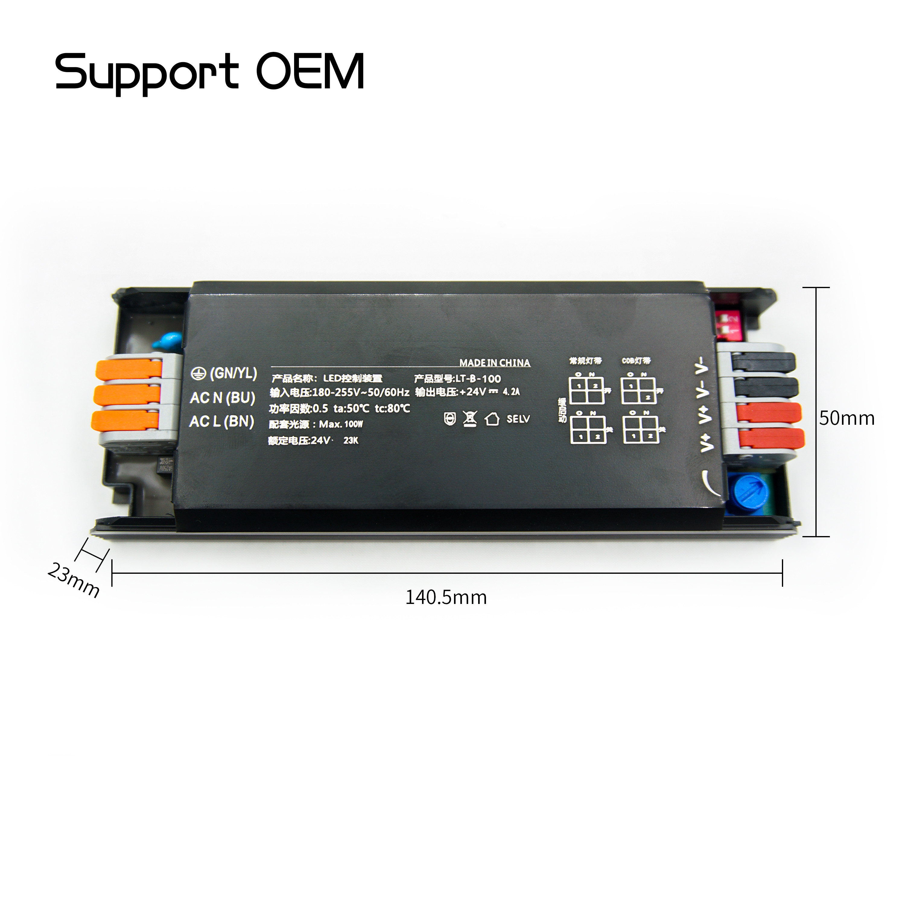 100W Soft Start LED Driver For Indoor Input Voltage 180-255V LED Strip Power Supply