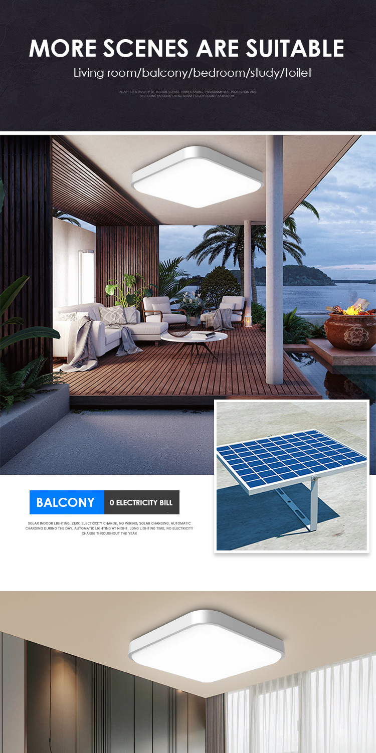 Square Alu 6000K Solar Power Shed Lights Eye Protection Solar Indoor Lights For Gazebo