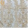 Buy cheap White Nigerian Wedding Dress Beaded Lace Fabric 91.44Cm Length from wholesalers