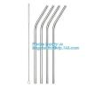Buy cheap Eco-friendly reusable metal drinking straw stainless steel straw set with brush in blister card packing bagease bagplast from wholesalers