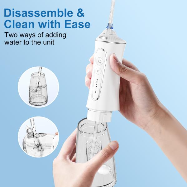 Portable Oral Hygiene Rechargeable IPX7 Water Jet Flosser 300ml Tank Dental 5 Modes Clean Teeth Bestope FCC CE ROHS Certified