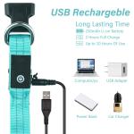 Nylon LED Dog Collar USB Rechargeable , Waterproof Light Up Dog Collar