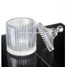 Buy cheap home Embossed Stripes Large Glass Container With Lid from wholesalers