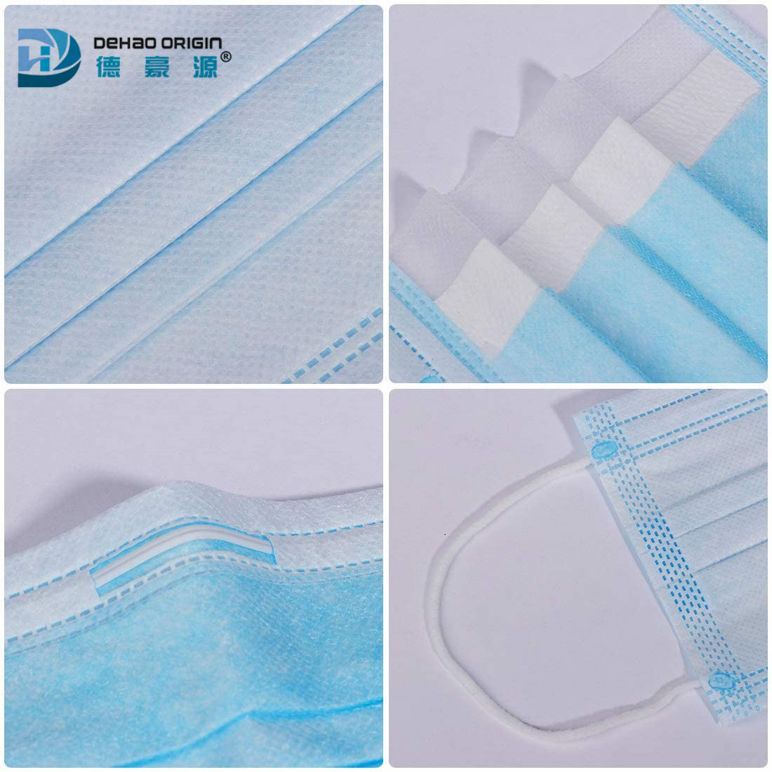 Adult Size Dust Proof Droplets Proof Blue Breathable Disposable Face Mask