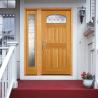 Buy cheap Double Swing Outdoor Solid Wood Door With Tempered Clear Glass Inserts from wholesalers