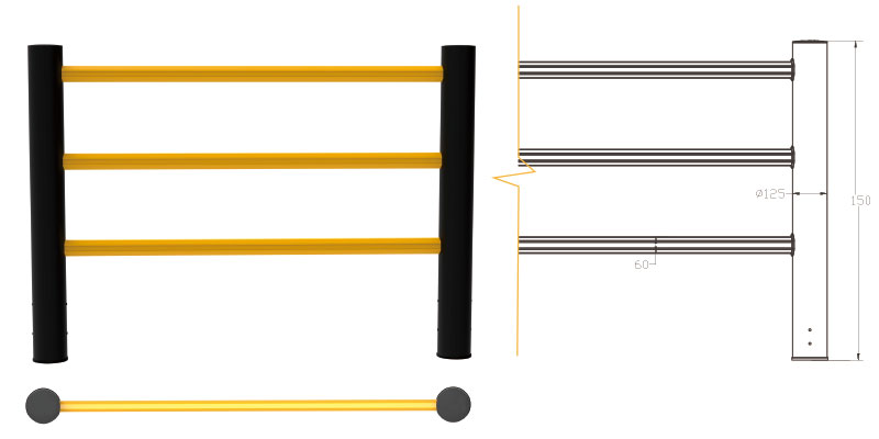 Flexible Pedestrian Barrier Anti-Collision Guardrails Warehouse Safety Barrier Traffic Guardrails