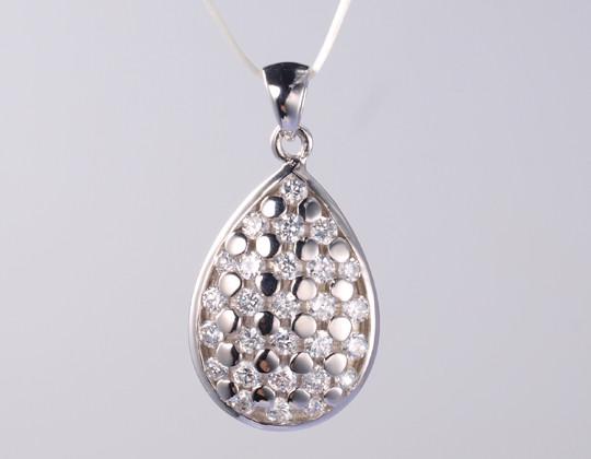Buy cheap Pear Hollow Geometric 925 Sterling Silver Pendant For Women 925 Silver CZ Pendant Add A Touch Of Luxury To Your Jewelry Collection 925 Silver CZ from wholesalers